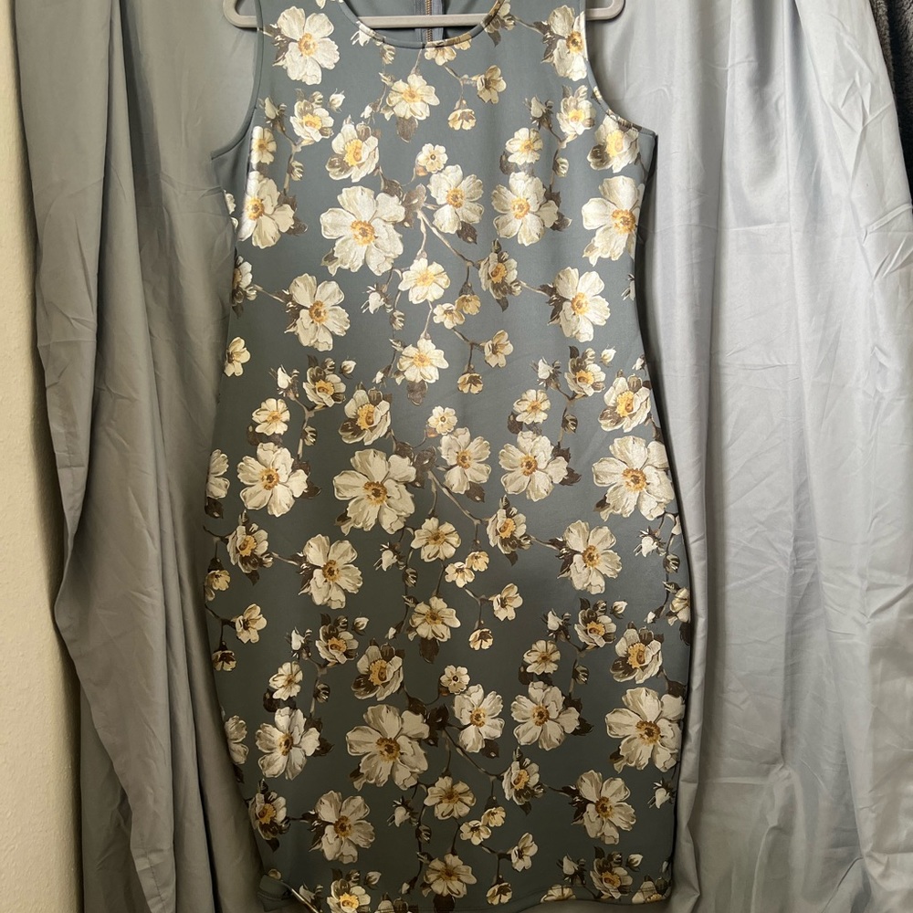 Metallic floral dress